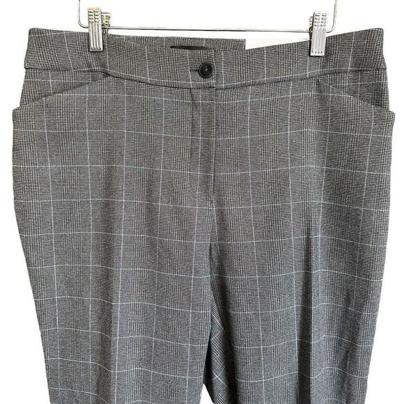 Rafaella Sports High Rise The Straight Tartan Print Academia Golf Pants - Picture 2 of 13